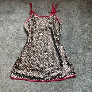 Vintage Cheetah Silky Slip Dress - image 1